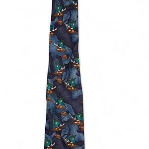 Vintage 90s Disney Mickey Unlimited Pirate Ship Treasure Mickey Mouse Tie